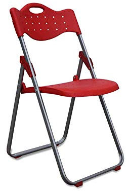 Sgabello sedia pieghevole metallo schienale gamba in metallo 82 * 41 * 46 cm (colore : rosso), colore: rosso (colore : rosso)