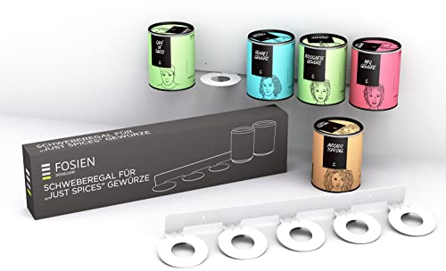 FOSIEN® Schweberegal für Just Spice Gewürze ohne Bohren - Schwebend mit Schwebeeffekt, 2er Set