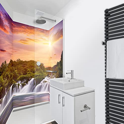 WANDFREUDE individuelle Duschrückwand Aluverbundplatte auf Maß (3 Stück - Kroatien - Premium Matt Lack) – Dusche Wandverkleidung Duschwandverkleidung Duschrückwände