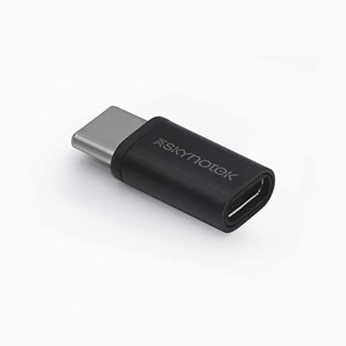 Skynotek – Adaptador Micro USB a Tipo C | Carga rápida y sincronización de Datos | Compatible con iPhone 14 13 12 11 iPad iMac MacBook 23 22 21 Air 2020 Samsung Galaxy Note S22 | Color Negro