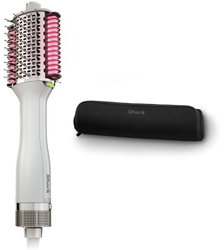 Shark HT212 SmoothStyle Heated Comb + Blow Dryer Brush with Heat Resistant Storage Bag, Dual Mode, for All Hair Types, Silk