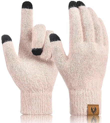 heekpek Handschuhe Strick Damen Touchscreen Handschuhe Winter Warm Fingerhandschuhe Winterhandschuhe Strickhandschuhe