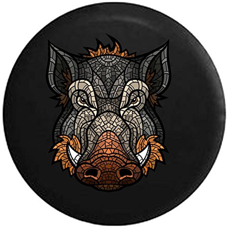 934 Wildschwein-Wildschwein-Mosaik Reifencover Staubdicht Reserverad Reifenabdeckung Wasserdicht Reserveradabdeckung Universal Für Wohnmobil Rv LKW 15Inch