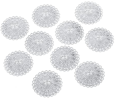HAPINARY Metal Flower Decor Pieces for DIY Jewelry 36mm Round Flower Decor Metal Cockade for Wear Decoration Fashion Clothing Dec