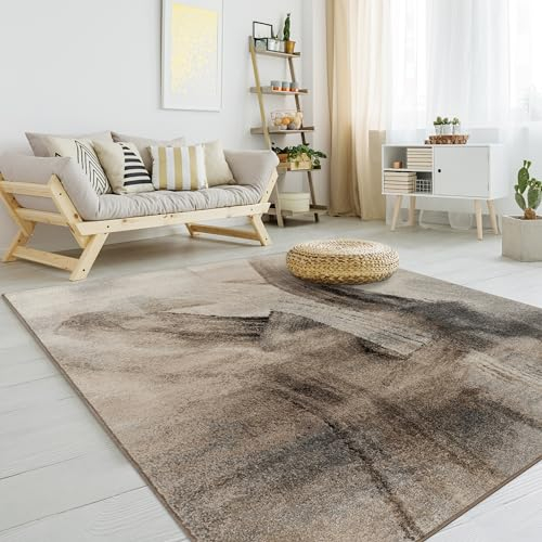 Paco Home Teppich Wohnzimmer Schlafzimmer Kurzflor Abstraktes Design Vintage Muster Weich Flauschig Moderne Deko, Grösse:160x220 cm, Farbe:Bunt 2