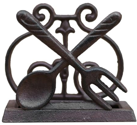 Alipis Serviettenhalter Stehend Aus Metall Mit Gabel- Und Löffel-Design Serviettenständer Für Küche Bar Büro Restaurant Und Dinnerparty Stabil Auf Dem Tisch 5.12 X 4.53 X 2.56 in