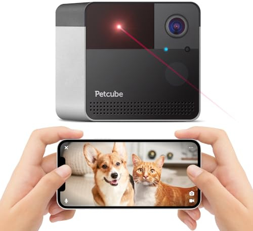 Petcube Play 2 | Wi-Fi Pet Camera with Laser Toy for Cats & Dogs. 1080P HD Video, 160° Full-Room View, 2-Way Audio, Sound/Motion Alerts, Night Vision, Pet Monitoring App