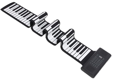 Goshyda Pianoforte Roll Up 88 Tasti, 128 Toni 128 Ritmi Tastiera MIDI Pianoforte Roll Up, Display LED Ricaricabile Tastiera Numerica Portatile per Pianoforte, Supporta 14 Canzoni Demo,