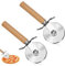 Roue de Couteau à Pizza, 2 Pièces Coupe Pizza en Acier Inoxydable Manche en Bois Couteau à Pizza et Couteau à Pizza à Lame Tranchante avec Fonction de Protection des Doigts Roulette Pizza