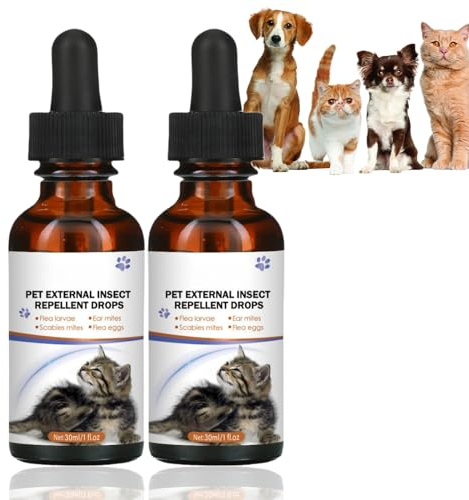 2 PCS Care for Flea and Tick Drop for Dogs and Cats,Flea and Tick Drop for Dogs,Flea Treatment Cat,Quick Acting Flea Treatment,Flea and Tick Treatment,Spot on Flea Treatment,30ml