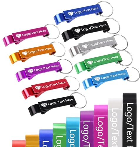 Bis zu 150 Stück Personalisierte Flaschenöffner Schlüsselanhänger Bier Dosenöffner mit Logo Text Name Benutzerdefinierte Party Hochzeit Gefälligkeiten Bulk Sortiert