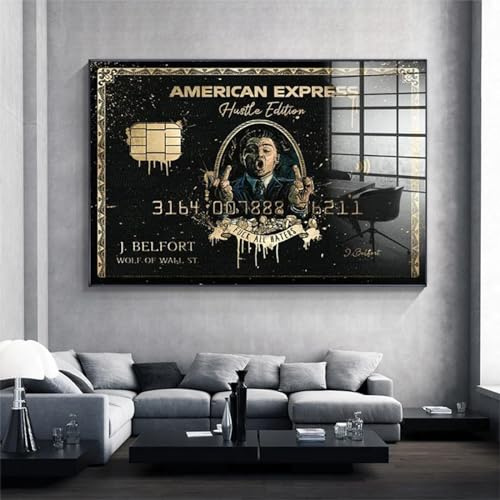 YXLUJYYI Leinwandbild, Filmplakat, Motiv: Wolf von Wall Street Graffiti Financial Tycoon, 58 x 78 cm, ungerahmt