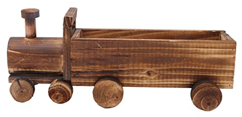 Kuuleyn Holz-Blumentopf, Pflanzkasten, Cartoon-Zugform, Gute Belüftung, saftige Blumentopf-Dekoration für Garten, Zuhause, Büro, Blumenwagen für Terrasse, Garten, Balkon