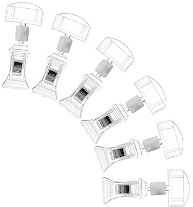 SEWACC Supermarkt-tag-displayhalter 6er-pack Werbeclip Lebensmittel-schildhalter Schreibtisch-schildständer Acryl-werbeclip