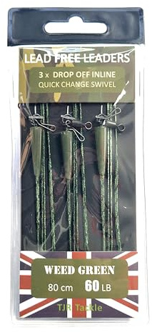 TJR tackel karp ledare solid väska blyfri avlämning QC svängbar 3 per paket ... (ogräs grön)
