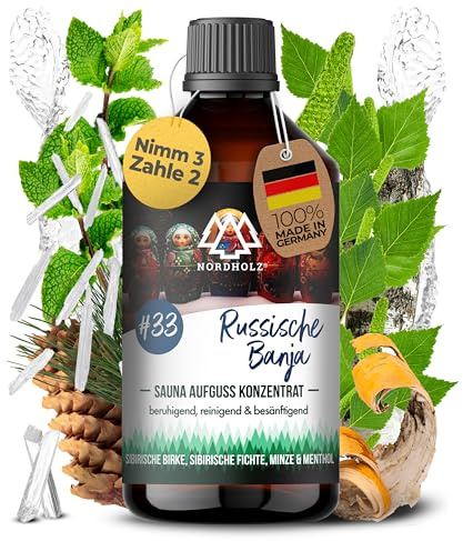 Nordholz Saunaaufguss 250ml, 60 Sorten, Premium Aufgussmittel Konzentrat
