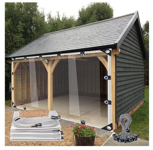 VXHCS PVC-Planenvorhang Transparente Planenvorhänge für Outdoor 430g/㎡ Kunststoffplane Lagerplanenvorhänge Thermovorhänge(1.6x2.2m/5.2x7.2ft)