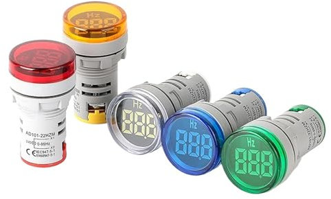 NFDBDGZD 1pc Dia30mm Testa Rotonda di Plastica Misuratore di Frequenza 0-99Hz AC220V Display Digitale Industriale Hertz Meter(White)