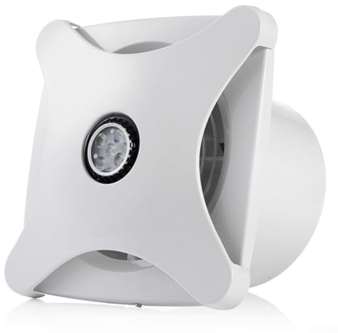 Besttoolifes Extractor de techo de 15 W, ventilador de ventilación de techo para baño, extractor silencioso con luz LED, para baño, cocina, ventilación de aire