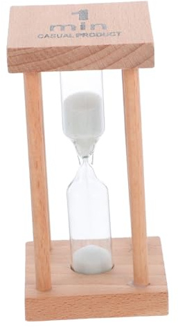 Cabilock Kleiner Timer Sanduhr Timer Eckige 1-Minuten Sanduhr und Glas mit Weißem Sand Zeitmesser Sanduhren für Schreibtisch und Büro