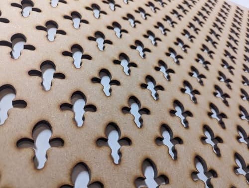 Panneau décoratif en bois - Cloison murale - Grille de radiateur - Décoration de meubles - Découpe au laser - Panneau MDF de 3 mm d'épaisseur - Dimensions : 1200 x 620 mm - Motif fleur de lys (024B) -