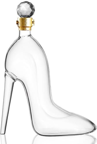 Decanter del vino, 350 ml/12 once di scarpe con tacco alto a forma di whisky decanter con tappo da bottiglia, bicchieri di whisky chiari creativi per bar Night Club Hotels Party