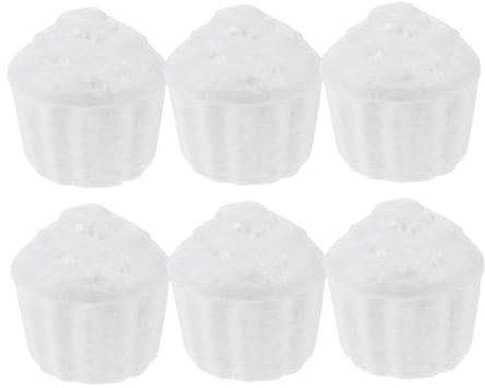 DIYEAH 6pcs White Foam Cupcake Cake Models DIY Hand-Painted Decoration for Party Baking Wedding Fake Cake Crafting Supplies