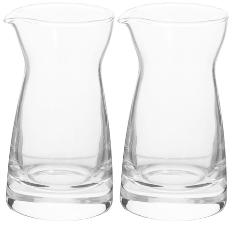 Garneck 2-Pack 80ml Glass Milk Jugs Creamer Pitchers Glass Sauce Jugs for Serving Cream and Syrup for Coffee and Tea