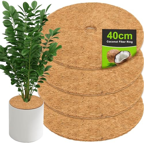 CELMAN Kokosmatte für Pflanzen - 4X Kokosscheibe, Winterschutz Wurzelschutz, Unkrautschutz für Blumentopf & Garten, Biologisch abbaubar (40 cm - 4 Stück)