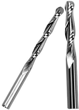 Fraises à bout sphérique, 2 pièces, tige de 5 mm, fraises CNC hélicoïdales, diamètre de 5 mm, longueur de coupe de 12 à 32 mm, 2 cannelures en carbure monobloc(5 * 5 * 22)