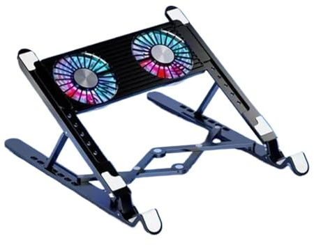 Base di raffreddamento per laptop Ventilatore per Base di raffreddamento per laptop Supporto di raffreddamento per laptop pieghevole Supporto per notebook regolabile portatile(With 2 fans)