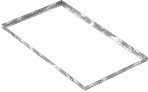 Fenau - Gitterrost-Zarge 400 x 700 x 23 mm für Rosthöhe von 20 mm, verzinkt – mit Aussparung für Maueranker - Passend für Baunorm-Rost: Fenau 390 x 690 x 20 mm