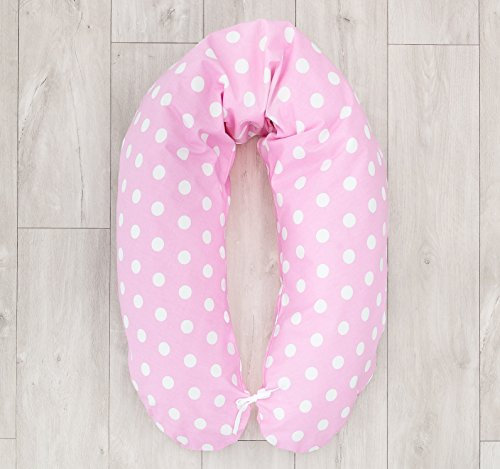loolay® Cojín Cojín XXL Super Suave Lactancia cervicales Ink.Funda 170 cm Patrón: Lunares Rosa