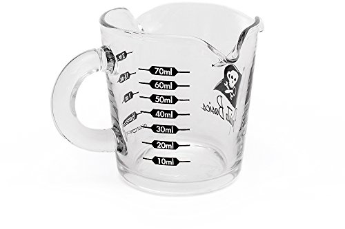 3oz Espresso Measuring Glass by Barista Basics I Espresso Shot Glass Measuring Cup With 3 Spouts I Made of Thick, Heat Resistant Glass I Coffee Measuring Shot Glass With Handle I Barista Measuring Cup