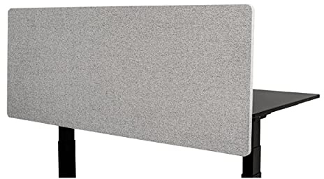 Stand Up Desk Store ReFocus Clamp-on Acoustic Desk Divider Privacy Panel That Reduces Noise and Visual Distractions (Cool Gray, 59 X 23.6)