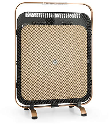 Klarstein Stufa Elettrica Basso Consumo, Stufetta Elettrica Basso Consumo 1300W, Riscaldamento Elettrico in Alluminio con Marmo, Termostato, Riscaldatore Pannello Radiante Infrarossi e Antigelo