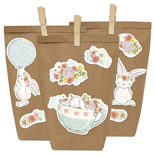 Papierdrachen 12 Osternester für Kinder & Erwachsene - DIY Geschenktüten zu Ostern - Motiv Osterhase - Ostergeschenke und Osterdeko - Set 1