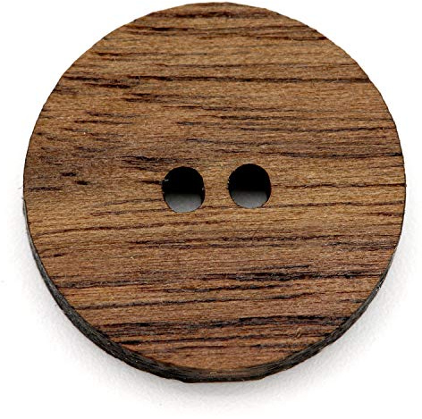 NaturSchatulle Holzknöpfe Natur 12-30mm I 25 Stück Nussbaum 2 Loch Knöpfe Holz DIY Basteln Nähen Schmuckherstellung Annähen Rund 15mm