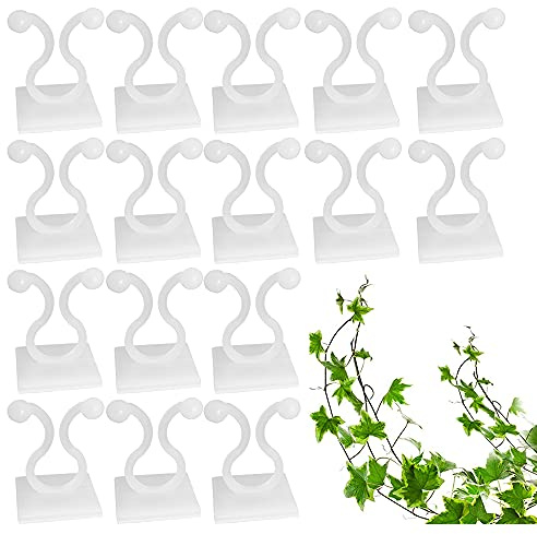 Cosswe 100 Stück Pflanzenclips, Selbstklebend Pflanzen Kletter Wandbefestigungs Clips Verstellbar Wandbefestigungsclips für Rebe Weinpflanzen