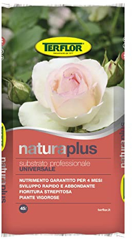 Terflor Natura Plus, Substrato di Coltivazione per Piante Fiorite da Interno/Esterno, Terriccio Universale per Fioriture Abbondanti e Durature - Sacco da 20 Litri