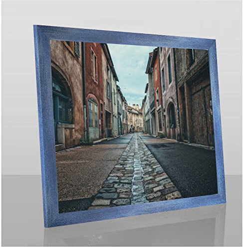 Orion Deluxe Bilderrahmen Posterrahmen 64x48 cm Puzzlerahmen Hellblau Gewischt Kunstglas Klar Hintergrund Weiss