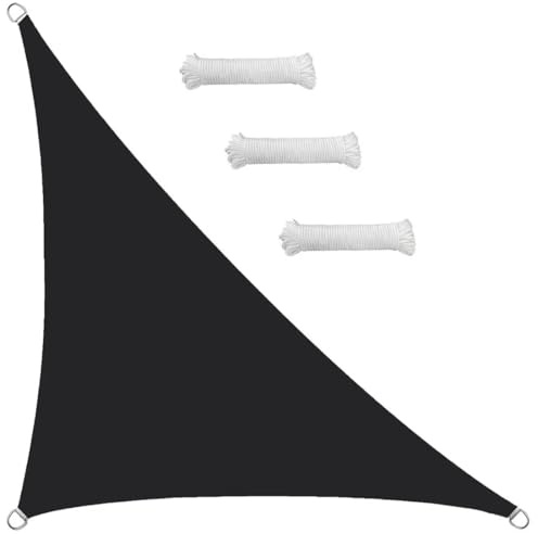 Sun Shade Sail Outdoor Waterproof Right triangle 6x6x8m Shade Sails Canopy UV Protection for Garden Patio Block With Rope Shade Sail Kit Black