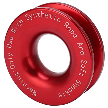 Heavy Duty Shackle Recovery Ring Winch Snatch Block Pulley Towing 41000lbs Breaking Strength Rope for 7/16in 1/2in Soft Shackles 3/16in 1/4in 3/8in (Red)