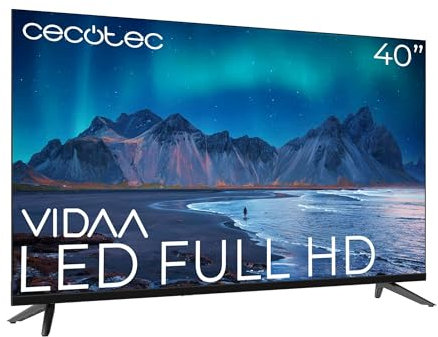 Cecotec Smart TV, Televisor LED 40 Pulgadas Full HD A5 Series ALF50040, VIDAA, Dolby Audio, WiFi Integrado, Chromecast, 3 HDMI y 2 USB, Altavoces 16W