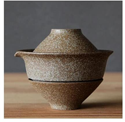 Travel Tea Set Tetera de cerámica Japonesa de 200ml, Tetera para Hacer té, Taza de té Gaiwan para Puer, 1 Cuenco, 2 Tazas, Juego de té, vajilla de cerámica cruda Retro