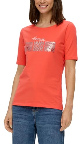 s.Oliver 2144441 Camiseta con Estampado Frontal, Naranja 25d3, 38 para Mujer