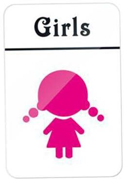 JISADER Cartello per bagno per bambini Cartello per bagno per ragazza ragazzo Muro Luogo pubblico Carino maschio femmina per bagno Bagno Guardaroba Porta WC, ragazze