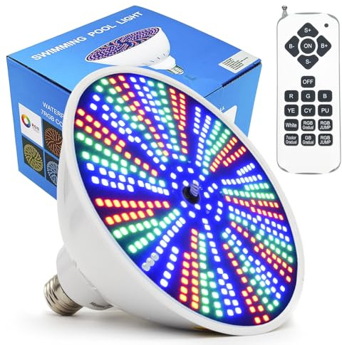 2025 Upgraded 50W Color LED Pool Light Bulb, RGB Color Changing Pool Lights for Inground Swimming Pool, Replacement Bulb for Pentair Hayward Fixtures (120V 50W)