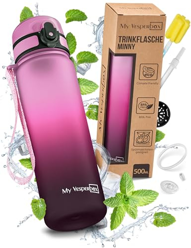 My Vesperbox – Minny - Children's Leak-Proof Water Bottle – with Straw or Strainer - 350ml, 500ml – Lightweight Tritan Water Bottle - BPA-Free - for Nursery, School