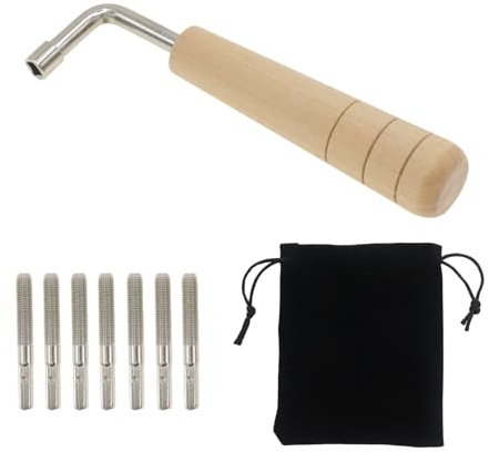 CashBeat Lyre Harp Tuning Kit, 7 Stimmstifte, L-förmiger Schraubenschlüssel, Aufbewahrungstasche für Zithers, Cembalo, Hackbrett und primitive Saiteninstrumente